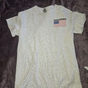 Vintage Kids Small Gray Short Sleeve Blue Angels Tee with American Flag Print